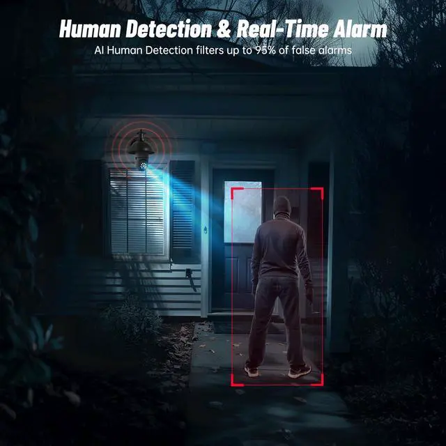 Alt view image 3 of 5 - Light Bulb Security Camera 5G WiFi 2K Light Socket Security Cameras Wireless Outdoor EseeCloud, 360 Screw in Sight Bulb Motion Detection Siren Alarm Lightbulb Camera 2-Way Audio Color Night Vision