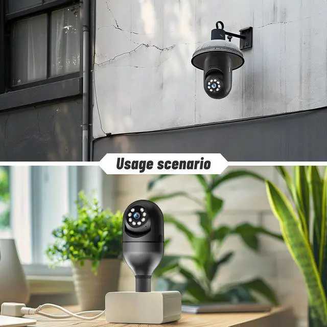 Alt view image 4 of 5 - Light Bulb Security Camera 5G WiFi 2K Light Socket Security Cameras Wireless Outdoor EseeCloud, 360 Screw in Sight Bulb Motion Detection Siren Alarm Lightbulb Camera 2-Way Audio Color Night Vision