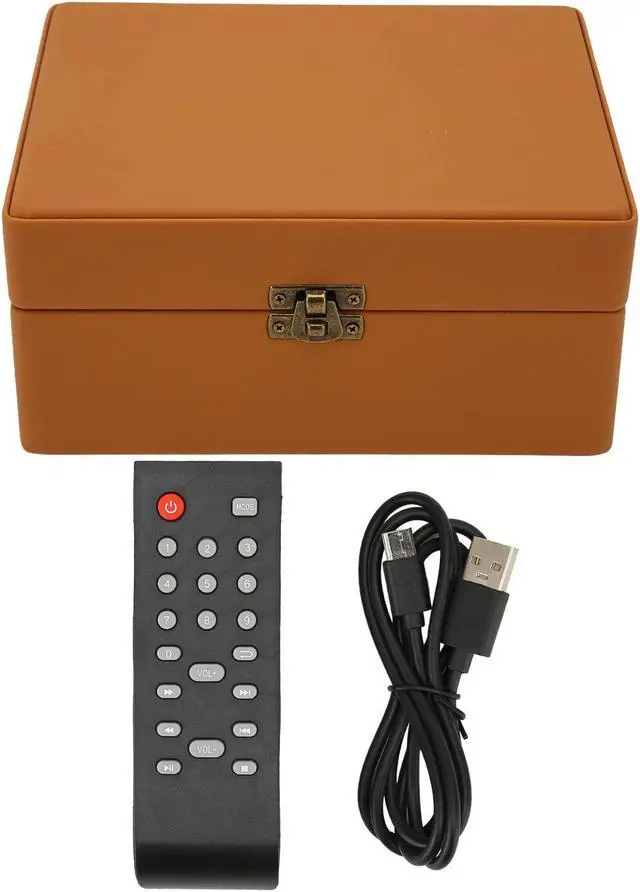 Alt view image 3 of 5 - Suitcase CD Player, Stereo 2.0 HiFi Sound Record Player with Remote Control Professional CD Player for Home Office Brown