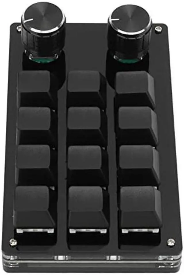 Alt view image 5 of 5 - Cuifati One Handed Macro Mechanical Keyboard, 12 Key Mini Programmable Micro Keyboard, Fully Programmable Keys and 2 Knob, for, for Vista, for, for Macos(Full Black)