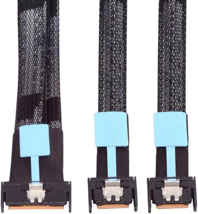 Main image of chenyang PCI-E 5.0 Mini Cool Edge IO MCIO 8X 74Pin 1 to 2 MCIO 4X 38Pin SFF-TA-1016 Extension Data Cable 0.5M