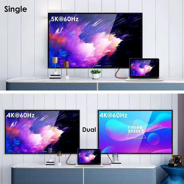 Alt view image 3 of 5 - Dbilida 240W for Thunderbolt 3 Cable 40Gbps 6.6 ft, USB C Cable with PD 3.1, Single 8K/5K@60Hz, 4K 144Hz Dual 4K for iPhone 15/Plus/Pro/Pro Max, eGpu,MacBook Pro, Docking, Hub, SSD