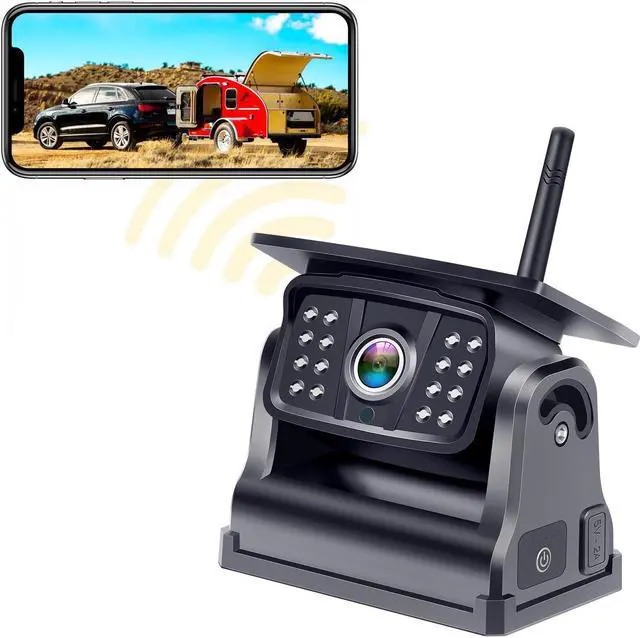 Wireless Backup Camera Solar WiFi - Magnetic Ease of Use Hitch