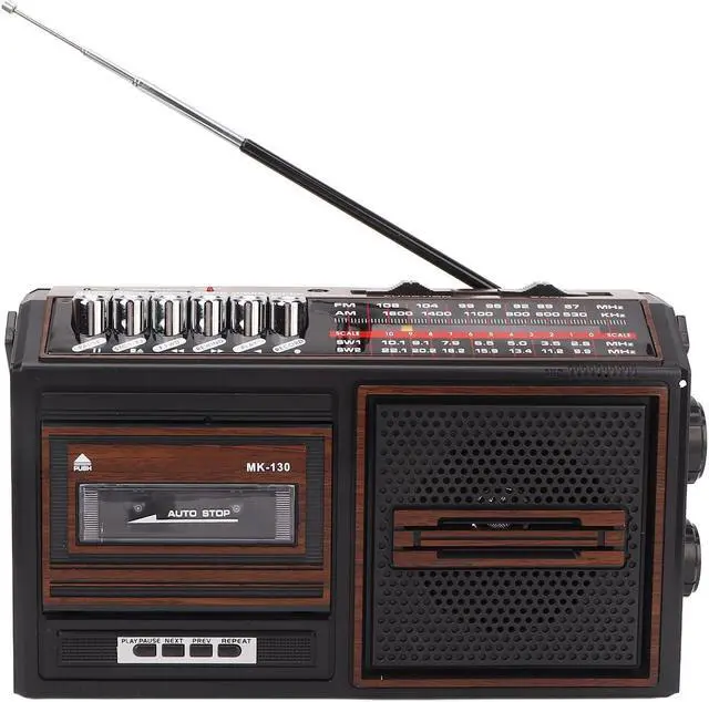 Main image of Retro Boombox Cassette Player AM/FM Radio Stereo, Vintage Tape Player Recorder Cassette with Speaker and Earphone Jack, Stereo Sound System for Elderly Children, Full Band Noiseless, Gifts(US Brown)