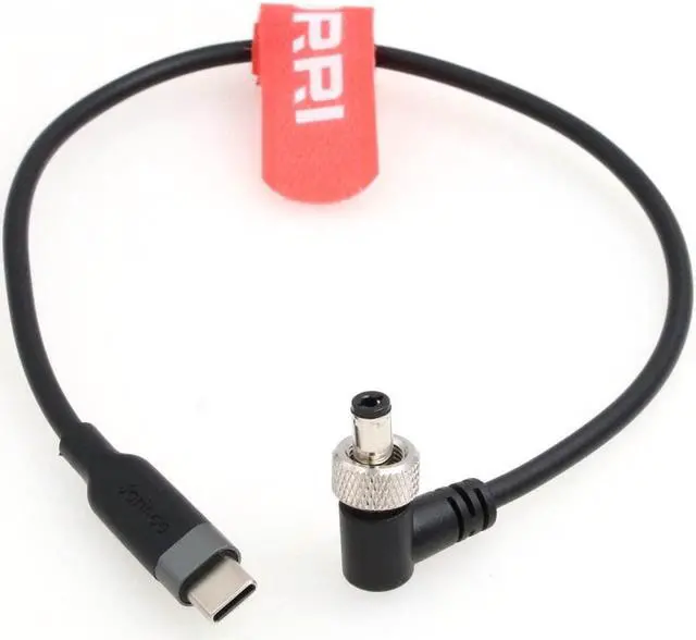 Main image of DRRI Right Angle Locking 5.5 X2.1mm DC to USB-C PD Fast Charging 12V Power Cable for Atomos Ninja V Monitor