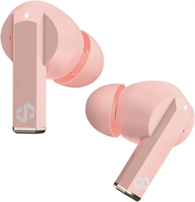 Alt view image 5 of 5 - dyplay Active Noise Cancelling True Wireless Earbuds, Bluetooth 5.0 in-Ear Headphones with Premium Stereo Sound, 10min Fast Charge/Touch Control/Wireless Charge/20H Playtime (Pink)