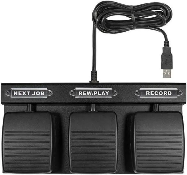 Alt view image 2 of 5 - ECS Dictation USB Foot Pedal, Hands Free 3 Button Pedals for Medical Applications