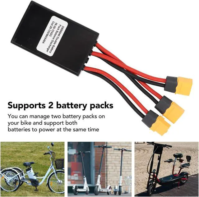 Alt view image 4 of 5 - Ejoyous Dual Battery Connector, 20V-72V Double Battery Discharge Converter, XT60, Black