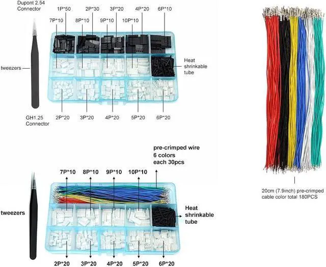 Alt view image 2 of 5 - GH1.25 Dupont2.54 Connectors and Pre-Crimped Cables Wire Kit for Pixhawk2 Pixhack Pixracer PXFmini Silicone Wire