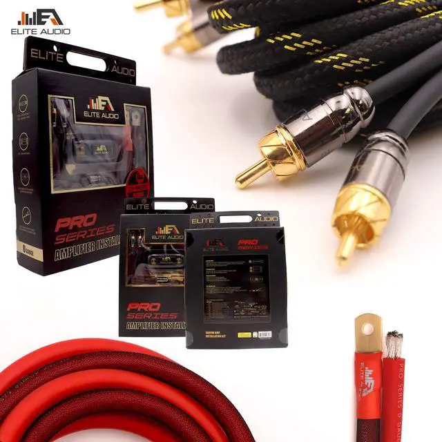 Alt view image 2 of 5 - Elite Audio EA-PROK0 + EA-PRO3 Pro Series Amplifier Wiring Kit Bundle with 2-Channel RCA Combo - 5000W Max Power, 0GA Cables, Dual RCA Sets, ANL Fuse and Holder