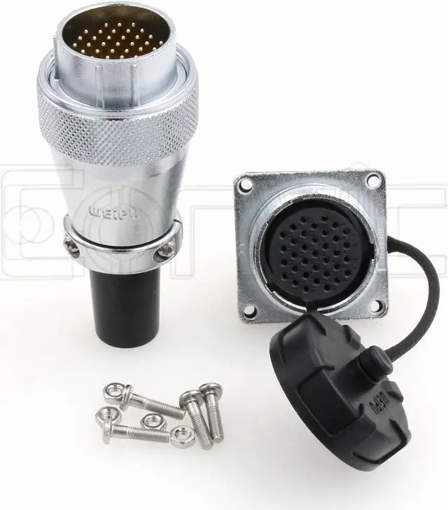 Alt view image 3 of 5 - Eonvic WEIPU WS28 Connector Waterproof IP67 Metal Male Plug Female Square Socket Panel Mount Aviation Cable Connector (35Pin)