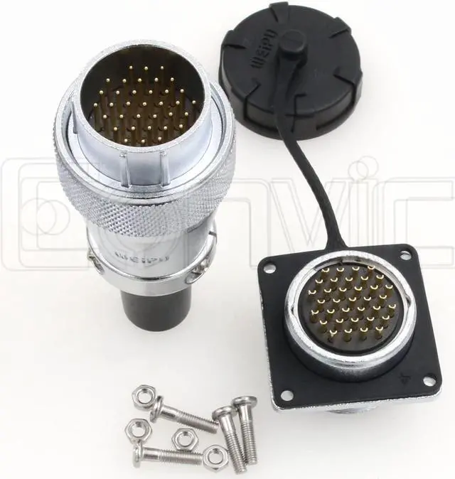 Alt view image 4 of 5 - Eonvic WEIPU WS28 Connector Waterproof IP67 Metal Male Plug Female Square Socket Panel Mount Aviation Cable Connector (35Pin)