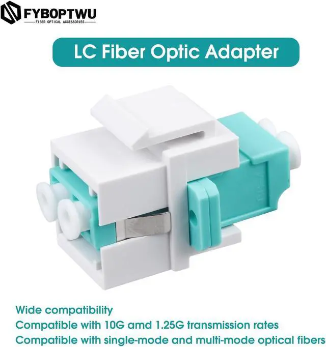 Alt view image 3 of 3 - fyboptwu - 20 pcs Fiber Optic Keystone Jack Coupler LC/OM3 Duplex Multimode Coupler (MM) Fiber Optic Cable Adapter LC-LC Duplex Multi Mode Connector for Fiber Wall Plate