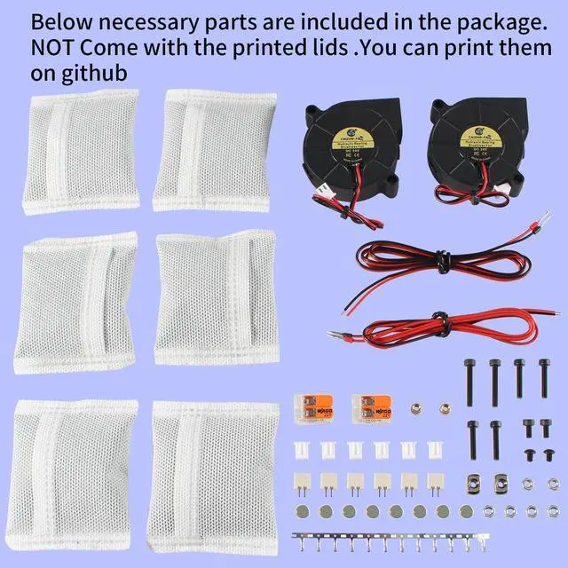Alt view image 2 of 5 - FYSETC Voron2.4 Nevermore V6 Air Filter Set and Bed Leveling PEEK Mount (5cm, 3D Printer Accessory, Compatible with V2, V2.4, Trident, V0, V0.1)