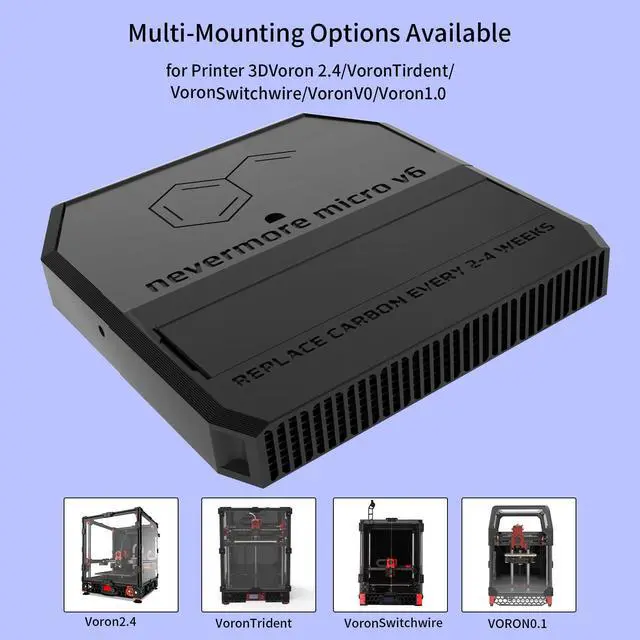 Alt view image 4 of 5 - FYSETC Voron2.4 Nevermore V6 Air Filter Set and Bed Leveling PEEK Mount (5cm, 3D Printer Accessory, Compatible with V2, V2.4, Trident, V0, V0.1)