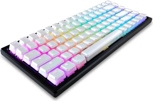 Alt view image 2 of 5 - Glacier Frosted Keycaps, PBT, Double Shot, OEM Profile, Shine Through Legends, for Mechanical Keyboard Compatible with 60%/65%/75%/80%/96%/100% (White)
