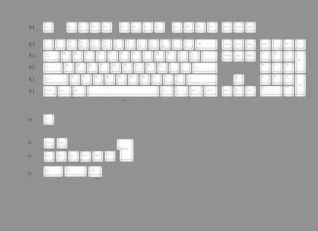 Alt view image 3 of 5 - Glacier Frosted Keycaps, PBT, Double Shot, OEM Profile, Shine Through Legends, for Mechanical Keyboard Compatible with 60%/65%/75%/80%/96%/100% (White)