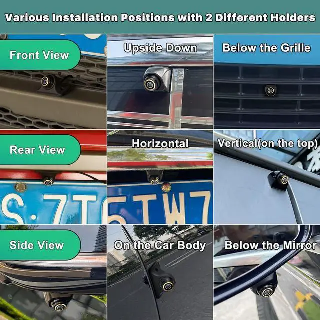 Alt view image 5 of 5 - HD Backup/Front/Side View Camera with Gold Rim, GreenYi AHD 720P Reverse Rear Cam for Car, SUV, RV, Trailer, Camper, Van, Pickup, Metal Shell, Adjustable Fisheye Lens, 170 Degree Viewing Angle(Chrome)