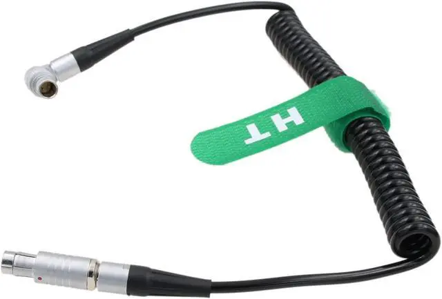 Alt view image 3 of 4 - HangTon Teradek Bolt Bond 24V Power Cable Coiled for ARRI Alexa Sony Venice Camera RS 3 Pin to Preston MDR4 SmallHD Monitor 2 Pin Rotate Right Angle