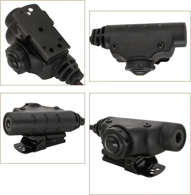 Alt view image 2 of 5 - HEARFALCOM Tactical Headset Adapter U94 V2 PTT Push to Talk Tactical PTT Adapter 2 Pin Motorol Ptt with Standard 7.00mm Jack Compatible with Civilian Version Tactical Headset (BK 2)