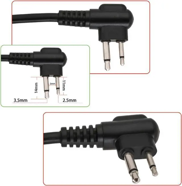 Alt view image 4 of 5 - HEARFALCOM Tactical Headset Adapter U94 V2 PTT Push to Talk Tactical PTT Adapter 2 Pin Motorol Ptt with Standard 7.00mm Jack Compatible with Civilian Version Tactical Headset (BK 2)