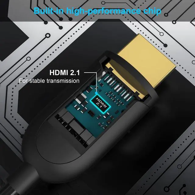 Alt view image 2 of 5 - huaham 10K 8K Fiber Optic HDMI Cable 66ft, 48Gbps Ultra High Speed HDMI 2.1 Cable 8K@60Hz 4K@120Hz, Support eARC RTX 3090 HDCP 2.2&2.3 Dolby Compatible with PS5, Xbox Series X, Roku/Fire/LG TV/Blu-ray