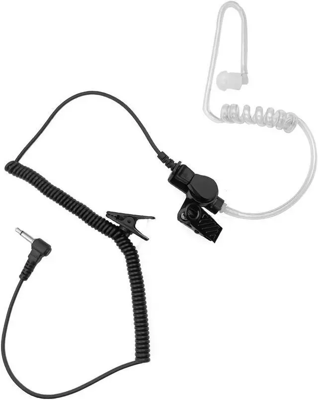 Alt view image 2 of 5 - HWAYO 3.5mm 1 pin Listen Only Surveillance Covert Acoustic Air Tube Earpiece Police Radio Headset + Medium Replacement Earmolds for Motorola Radio Speaker Mics(4 Pack)