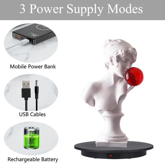 Alt view image 2 of 5 - JAYEGT Motorized Rotating Display Stand,360 Degree Electric Rotating Photography Turntable for Products DisplayVideo Show, Outdoor ShowRemote Control(Black / 16.5inch / 265 Lbs Load/Rechargeable)