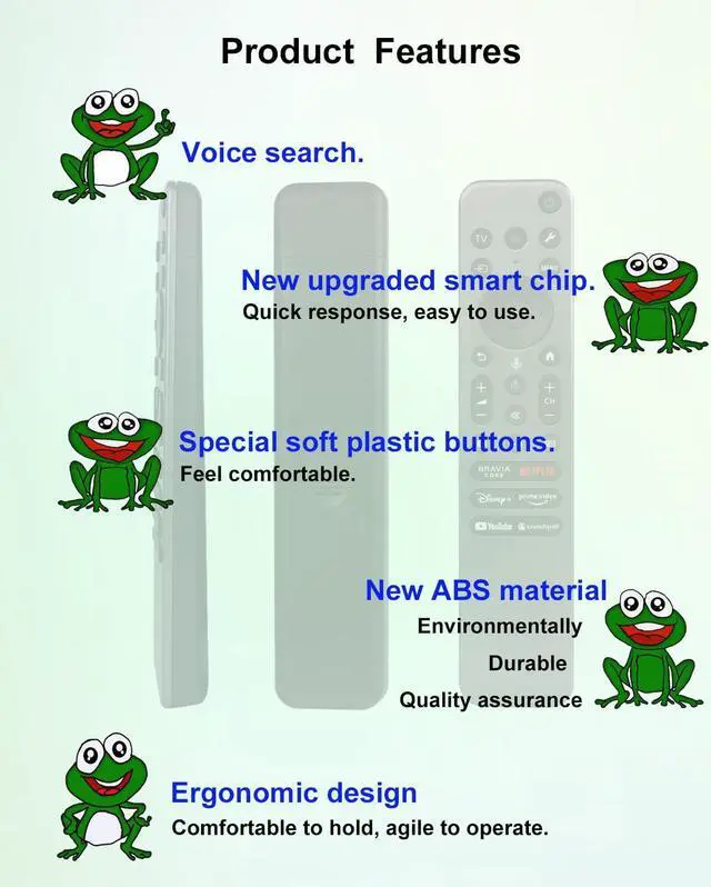 Alt view image 3 of 5 - JISOWA Voice Remote Control for Sony RMF-TX810U KD-85X77CL KD-65X77L XR-65X90CL XR-65X90L XR-75X93CL XR-65A80CL KD85X77CL XR55A80L XR65X90CL XR65X90L XR75X93CL XR65A80CL Bravia Smart TV Replacement