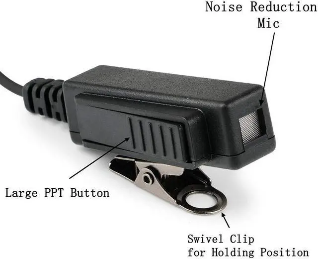 Alt view image 4 of 5 - KCTIN Earpieces for Motorola Walkie Talkies with Mic PPT and Acoustic Tube Headset for Walkie Talkies APX4000 APX6000 APX7000 APX 8000 XPR6350 XPR6550 XIR8268 (2packs)