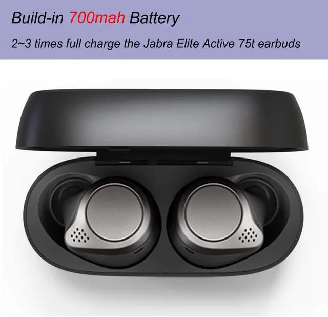 Alt view image 3 of 4 - Kissmart Charging Case for Jabra Elite 75t, Replacement Charger Case Cradle Dock for Jabra Elite 75t Earbuds (Capacity: 700mah)