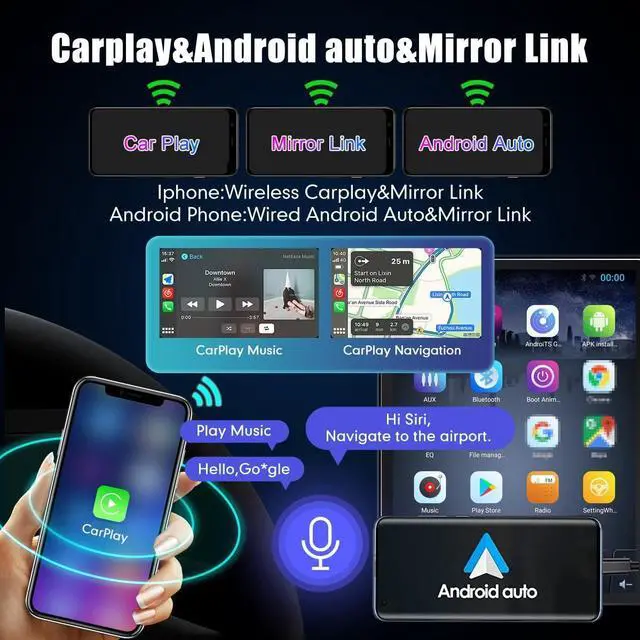 Alt view image 2 of 5 - Kunfine Tesla Style Car CarPlay Android Auto Navigation Stereo GPS Radio Reverse Camera 9.7" IPS Touchscreen Headunit Tablet Media Player Ford Focus 2012-2018, if Applicable Quad Core 1G+32G