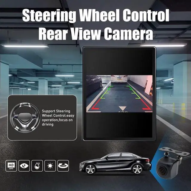 Alt view image 5 of 5 - Kunfine Tesla Style Car CarPlay Android Auto Navigation Stereo GPS Radio Reverse Camera 9.7" IPS Touchscreen Headunit Tablet Media Player Ford Focus 2012-2018, if Applicable Quad Core 1G+32G
