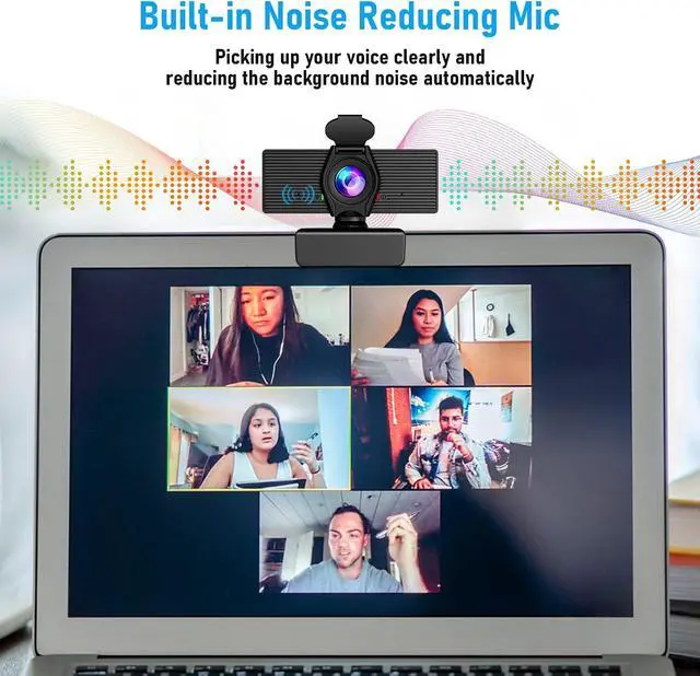 Alt view image 3 of 5 - LITEPRO Webcam with Microphone & Privacy Cover, 1080P HD Web Computer Camera, USB Plug and Play Laptop PC Desktop Camera, Works with Zoom, Skype, Teams, Video Conferencing/Recording/Streaming