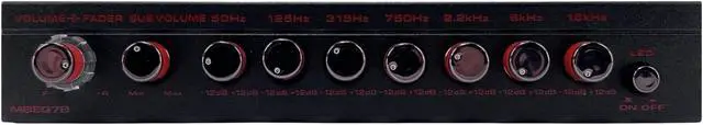 Alt view image 3 of 5 - MB Quart MBEQ7B 7-Band 9 Volts 1/2 DIN Pre-Amp Car Audio Graphic Equalizer with Front 3.5mm Auxiliary Input, Rear RCA Auxiliary Input and High Level Speaker Inputs,Silver