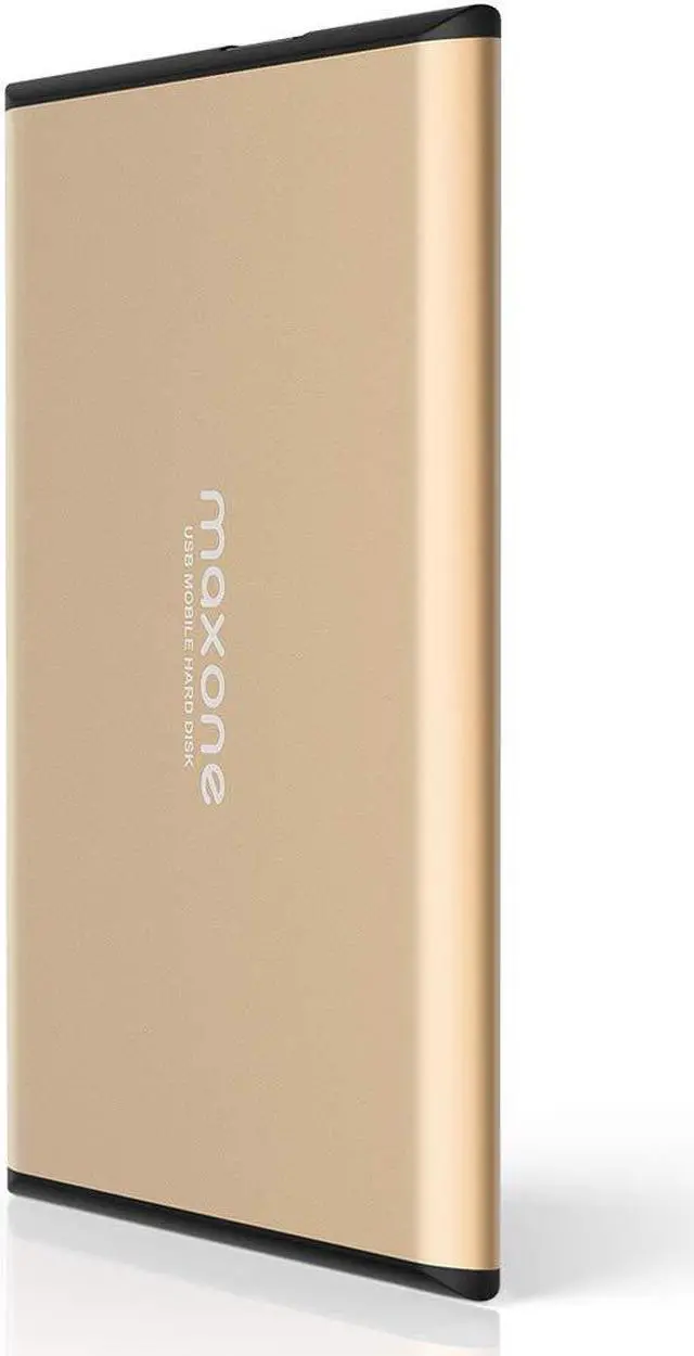 Main image of Maxone 320GB Ultra Slim Portable External Hard Drive HDD USB 3.0 Compatible with PC, Laptop, Gold