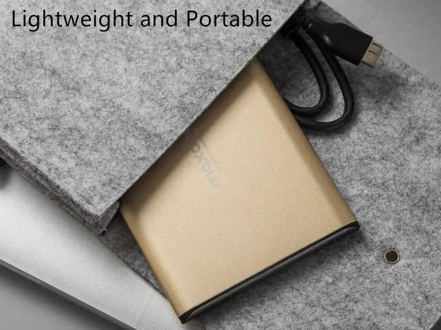 Alt view image 4 of 5 - Maxone 320GB Ultra Slim Portable External Hard Drive HDD USB 3.0 Compatible with PC, Laptop, Gold