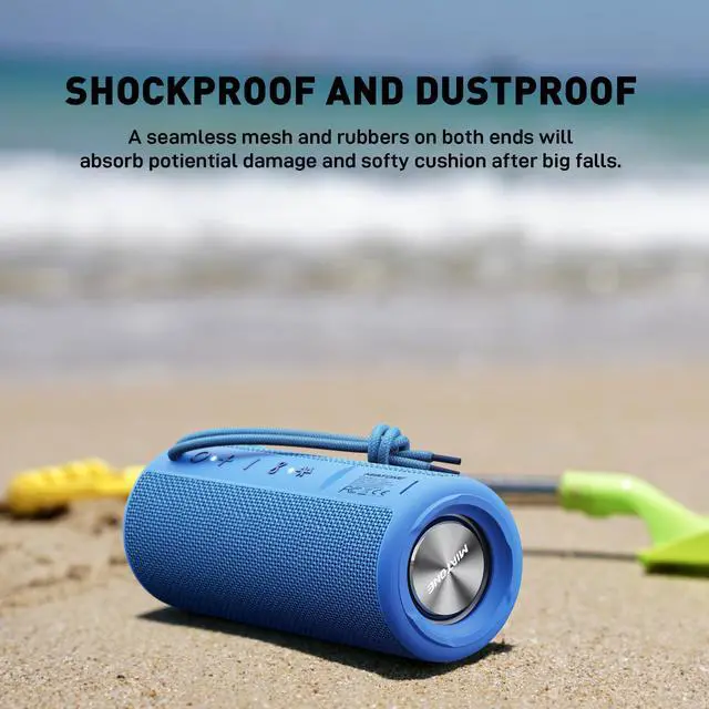 Alt view image 3 of 5 - MIATONE Boombox Outdoor Portable Bluetooth Speakers Wireless Speaker Waterproof - Blue