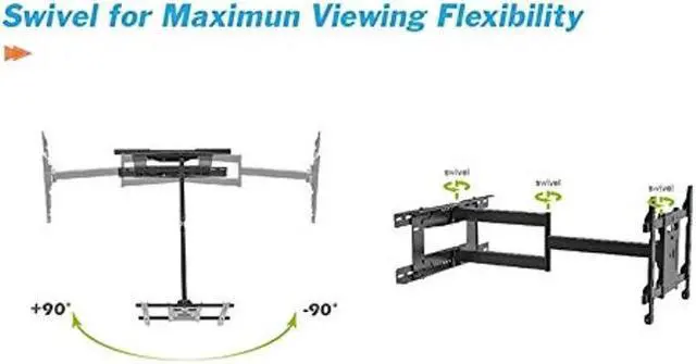 Alt view image 4 of 5 - Mount Plus MP-L36-600 Long Arm Full Motion TV Wall Bracket with 36 inch Extension Articulating Arm | Fits Screen Sizes 32 to 70 Inch | VESA 600x400mm Compatible | Holds up to 99 LBS
