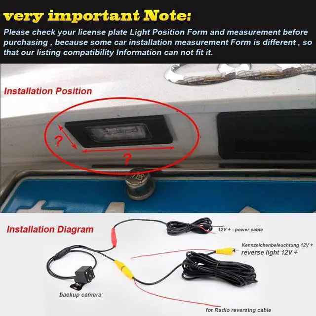 Alt view image 5 of 5 - Navinio Waterproof Backup Camera Color Car Rear View Camera 170 Degree Viewing Angle License Plate for Ford Mondeo Fiesta MK6 KUGA Focus (2 Carriages) S-Max CHIA-X Galaxy MK3 Facelift C307