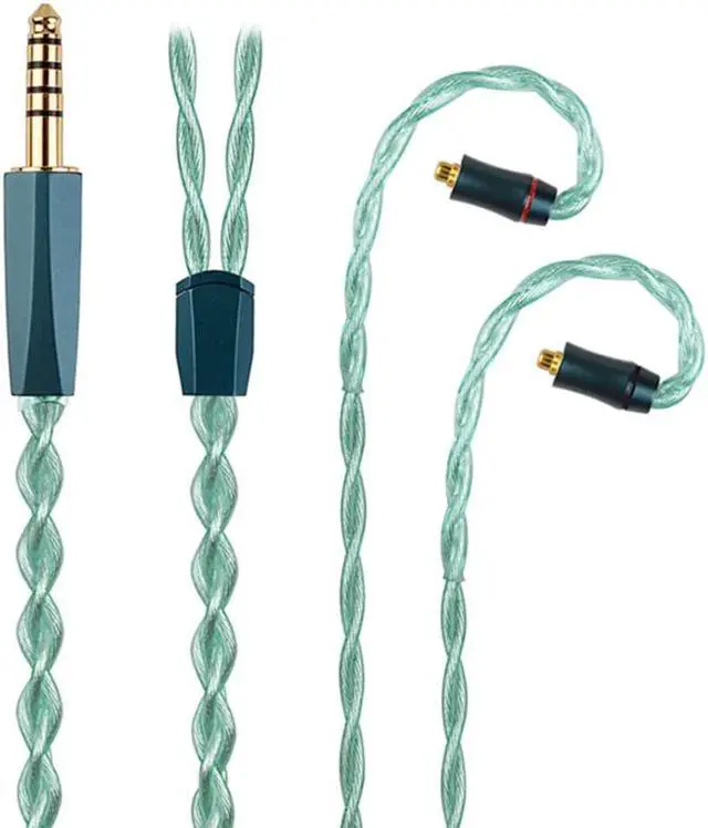 Main image of NICEHCK FourMix IEM Cable, 7N high Conductivity Copper Earphone Upgraded Cord, 6N Silver Coated OCC in Ear Monitor Cables for Earbuds Wired Earbud Replacement Cords (Green, 4.4mm with MMCX)