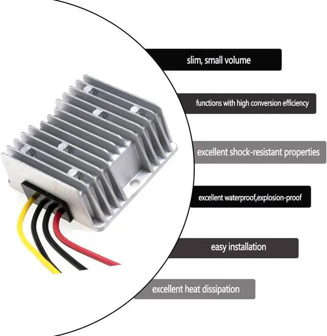 Alt view image 3 of 5 - Nihfien DC 12V/24V/36V to 13.8V 10A 138W Truck Car Step Down Power Adapter Converter Reducer Regulator for Auto Electronics Vehicle Boat Solar SystemGolf Cart Club Car,Voltage Inputs Range DC 8-40V