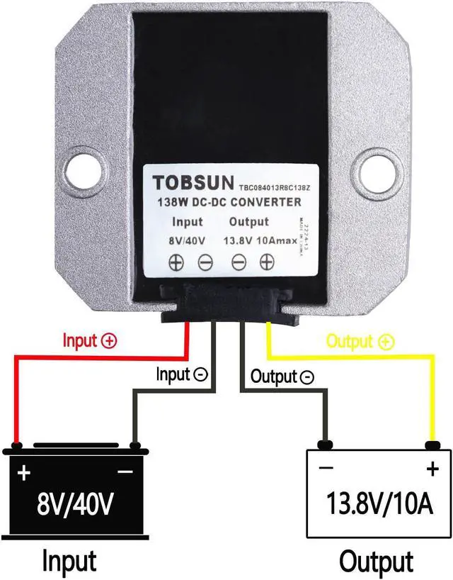 Alt view image 2 of 5 - Nihfien DC 12V/24V/36V to 13.8V 10A 138W Truck Car Step Down Power Adapter Converter Reducer Regulator for Auto Electronics Vehicle Boat Solar SystemGolf Cart Club Car,Voltage Inputs Range DC 8-40V