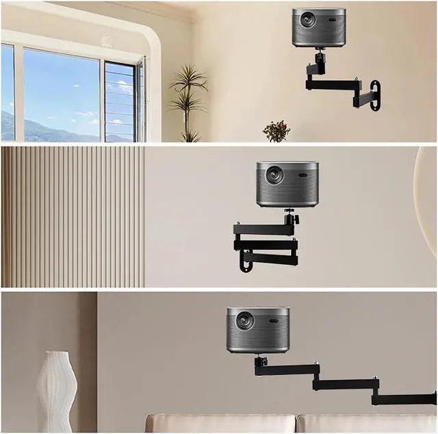 Alt view image 5 of 5 - NVRTTRR Foldable Projector Wall Mount Universal Ceiling Wall Projector Mount Stand Projectors Bracket,1/4" Screw Size (Wall Mount) (8.46 * 8 * 8in)