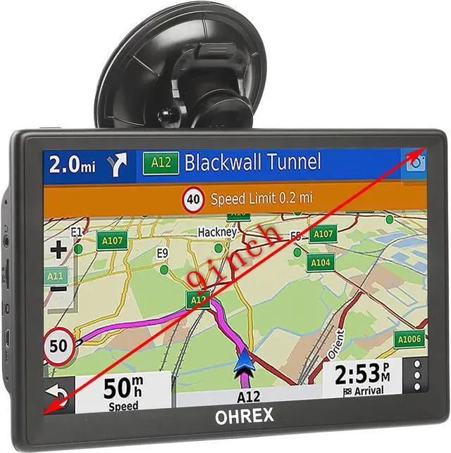 Main image of OHREX N900 GPS Navigator for Truck Car, 9 inch GPS Truck Driver Commercial, Trucker GPS for Semi Truck 2025, Lifetime Map Updates, Custom Truck Routing, Lane Guidance