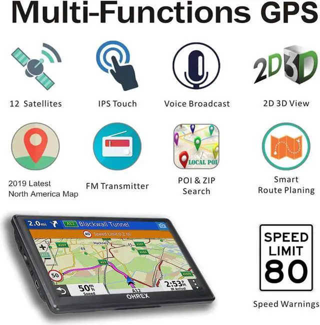 Alt view image 5 of 5 - OHREX N900 GPS Navigator for Truck Car, 9 inch GPS Truck Driver Commercial, Trucker GPS for Semi Truck 2025, Lifetime Map Updates, Custom Truck Routing, Lane Guidance