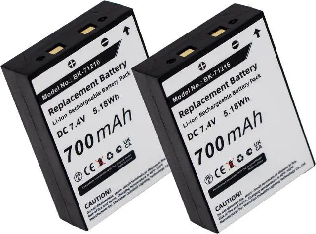 Main image of OERIIHIY (2Pack) Replacement Battery for Co'bra LI3900 LI3950 LI4900 LI5600 LI6000 LI6050 LI6500 LI6700 MN-0160001 028377310454 103-0001-1 103-0004-1 700mAh