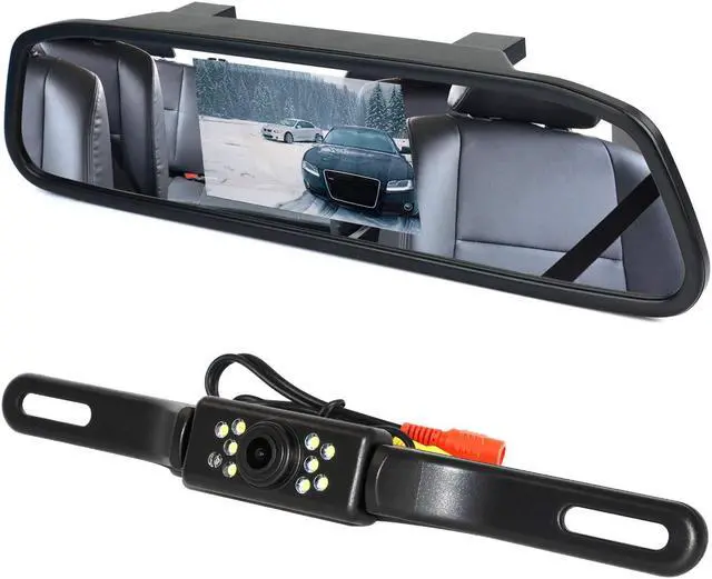 Main image of Peojek Backup Camera and Monitor Kit, 4.3" Car Vehicle Rearview Mirror Monitor for Car Reverse Camera Waterproof Car Rear View Camera with 9 LED Night Vision (4.3" Backup Camera)