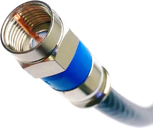 Main image of 50ft Quad Shield Indoor Outdoor Solid Copper RG-6 Coaxial Cable 3Ghz 75 Ohm DIRECTV Approved Satellite TV or Broadband Internet Belden RG6 Fittings