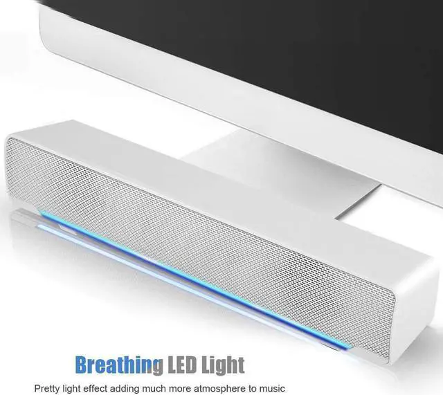 Alt view image 5 of 5 - Soundbar,Professional Computer Speakers Multi-Function Stereo Surrounding Deep Bass Sound USB Wired Indoor Music Player Box 3.5mm Input for PC Cellphones (White)